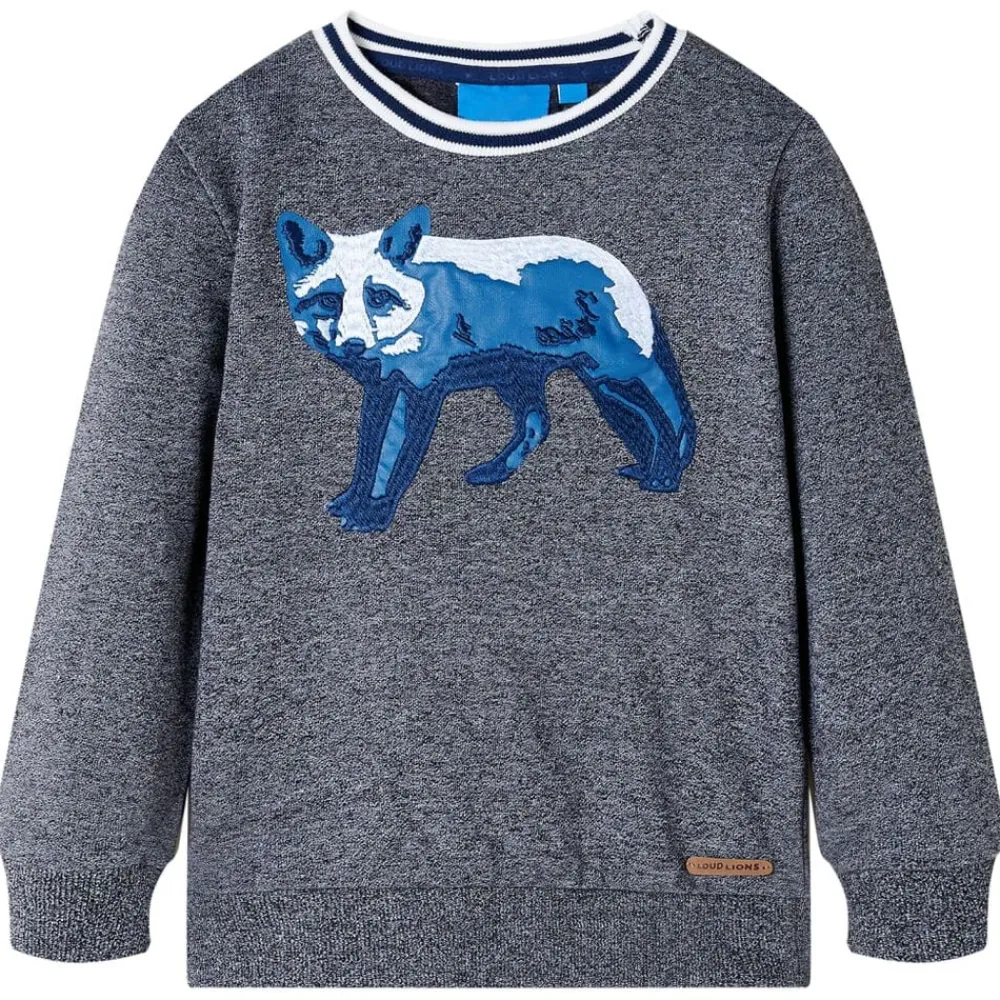 vidaXL Sudadera infantil azul marino mélange 92 Mezcla Clearance