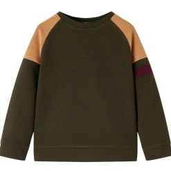 vidaXL Sudadera infantil caqui oscuro y camel 140 Discount