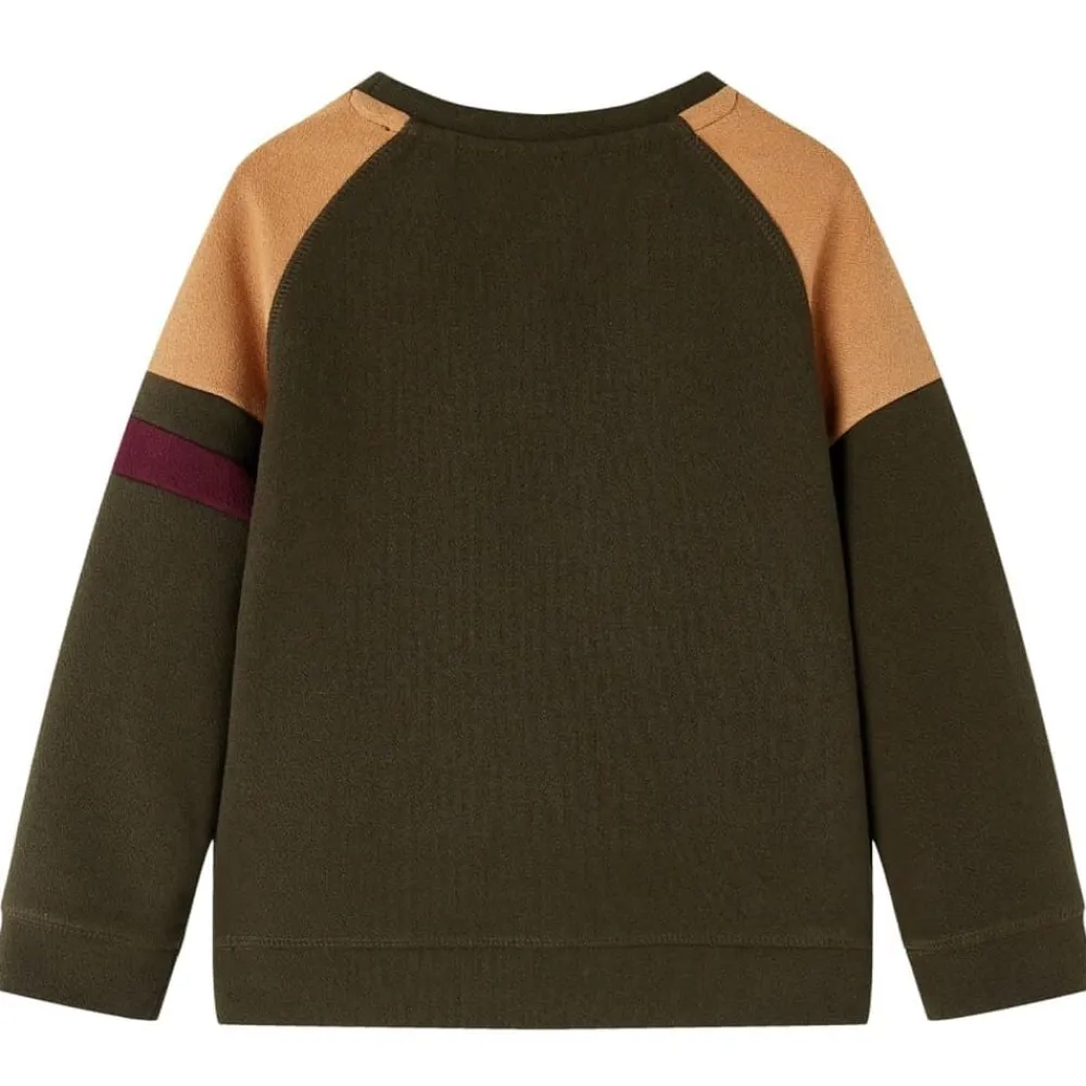 vidaXL Sudadera infantil caqui oscuro y camel 140 Discount