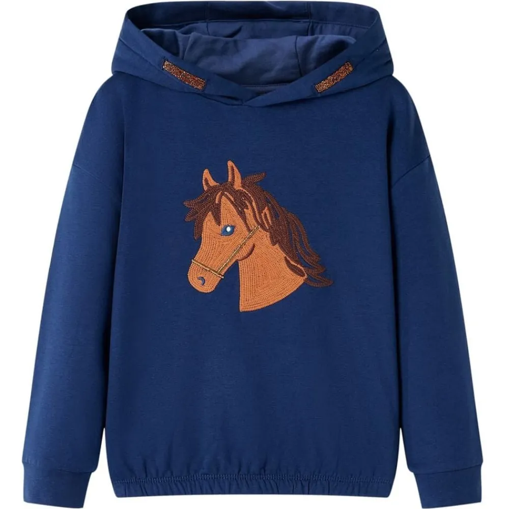 vidaXL Sudadera infantil con capucha 92 Azul marino Hot