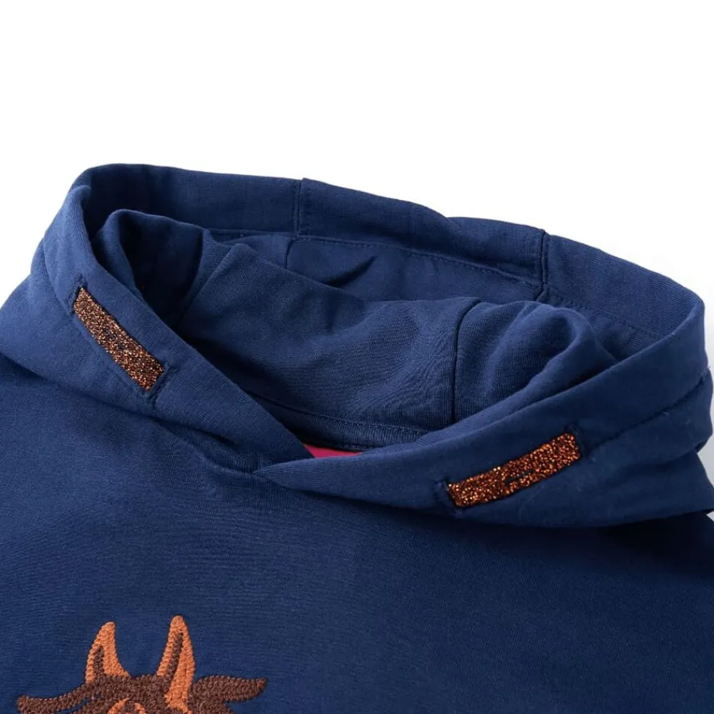 vidaXL Sudadera infantil con capucha 92 Azul marino Hot