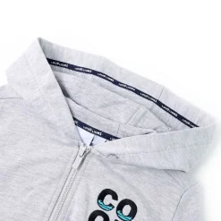 vidaXL Sudadera infantil con capucha y cremallera 92 Gris Sale