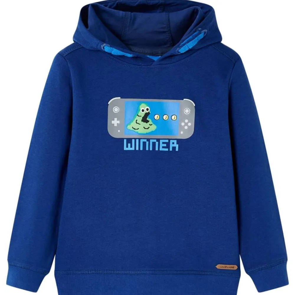 vidaXL Sudadera infantil con capucha azul marino 104