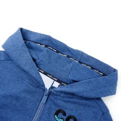 vidaXL Sudadera infantil con capucha y cremallera oscuro mélange 92 Azul