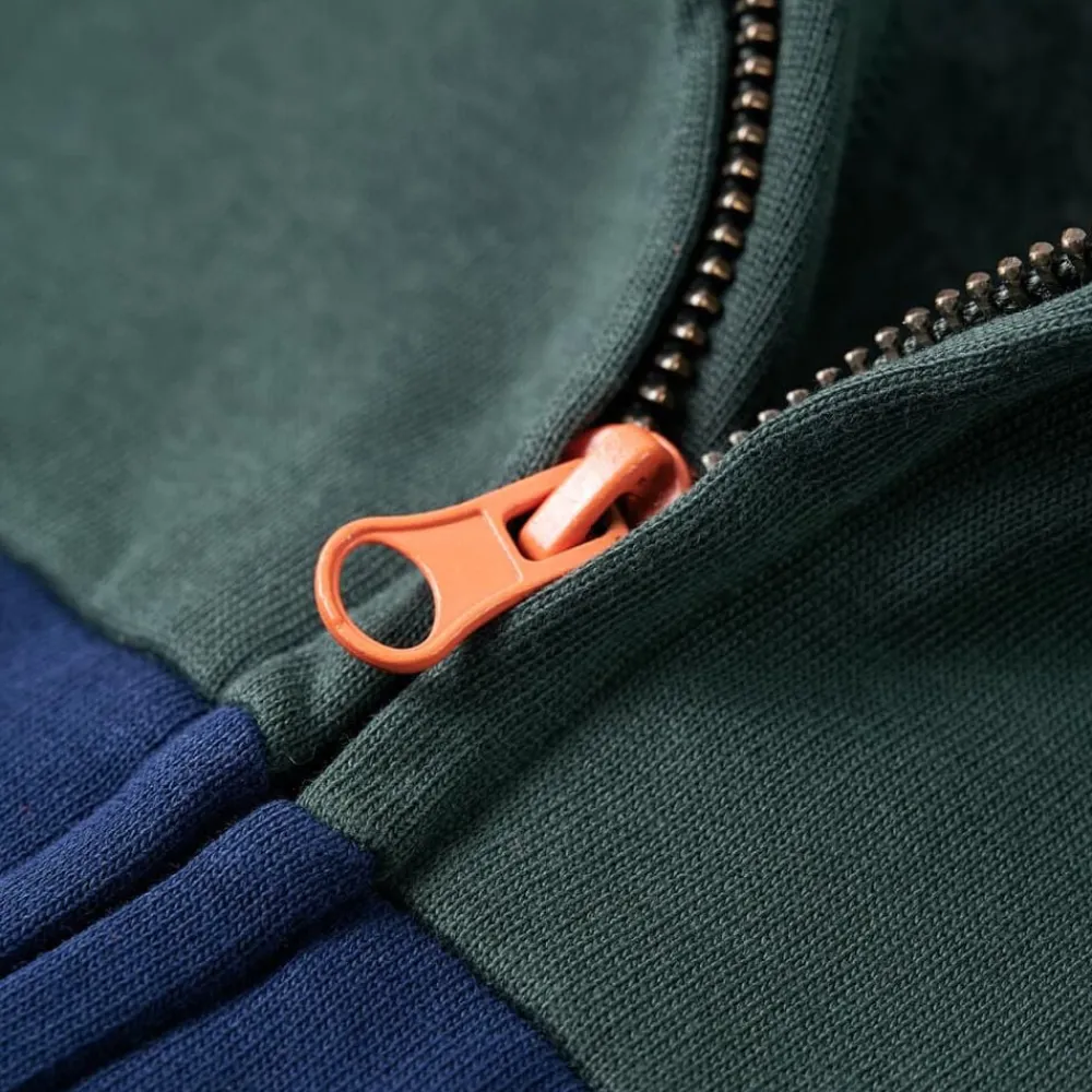 vidaXL Sudadera infantil con capucha y cremallera verde oscuro 92 Best
