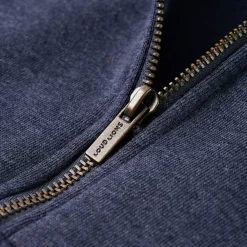 vidaXL Sudadera infantil con capucha y cremallera azul oscuro mélange 92 Clearance