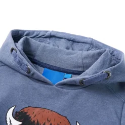 vidaXL Sudadera infantil con capucha azul melange 104 Best