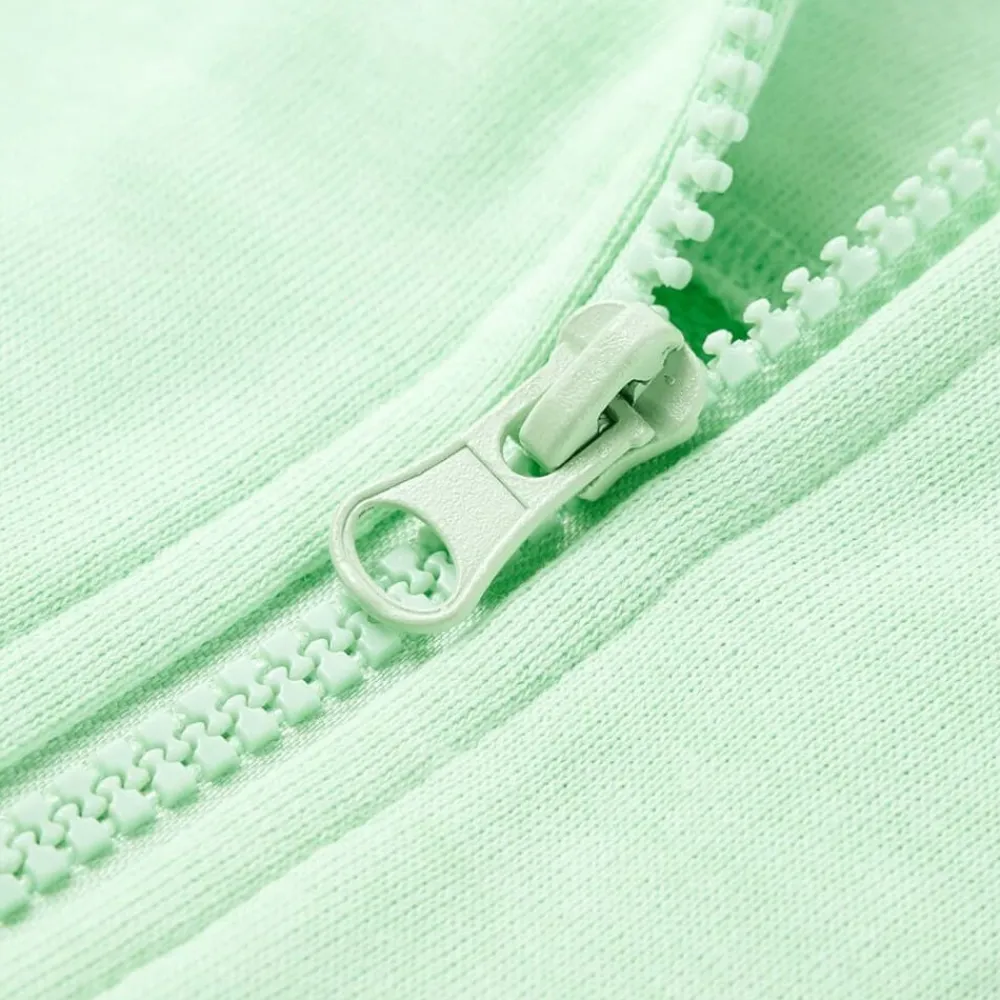vidaXL Sudadera infantil con capucha y cremallera brillante 92 Verde Hot