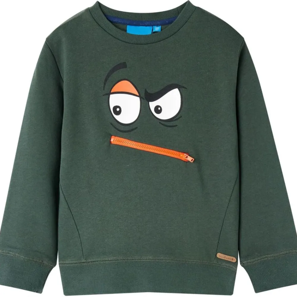vidaXL Ropa Y Accesorios-Sudadera infantil verde oscuro 92