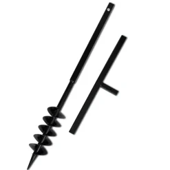 vidaXL Taladro De Tierra Con Mango 100 mm Con Tubo De Extensión 5 M Acero Outlet