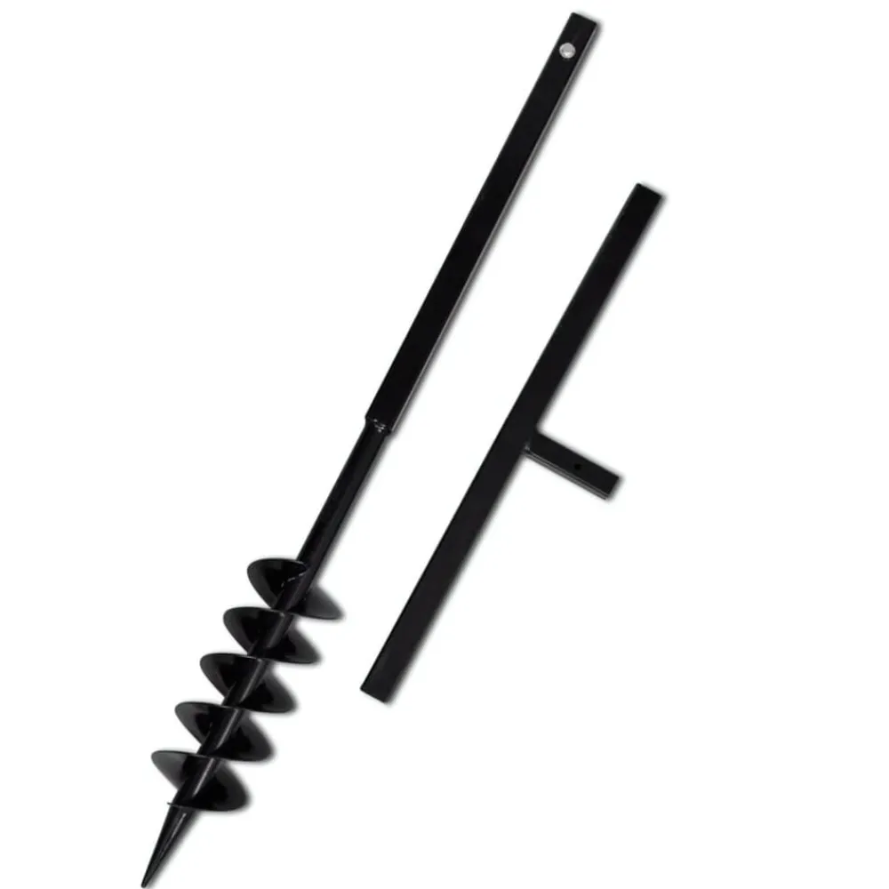 vidaXL Taladro De Tierra Con Mango 100 mm Con Tubo De Extensión 5 M Acero Outlet