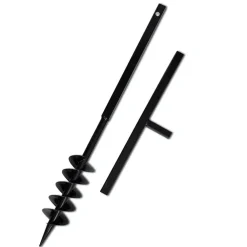vidaXL Taladro De Tierra Con Mango 100 mm Con Tubo De Extensión 5 M Acero Outlet