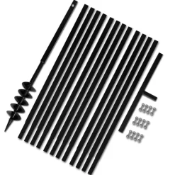 vidaXL Taladro De Tierra Con Mango 100 mm Con Tubo De Extensión 13 M Acero Hot