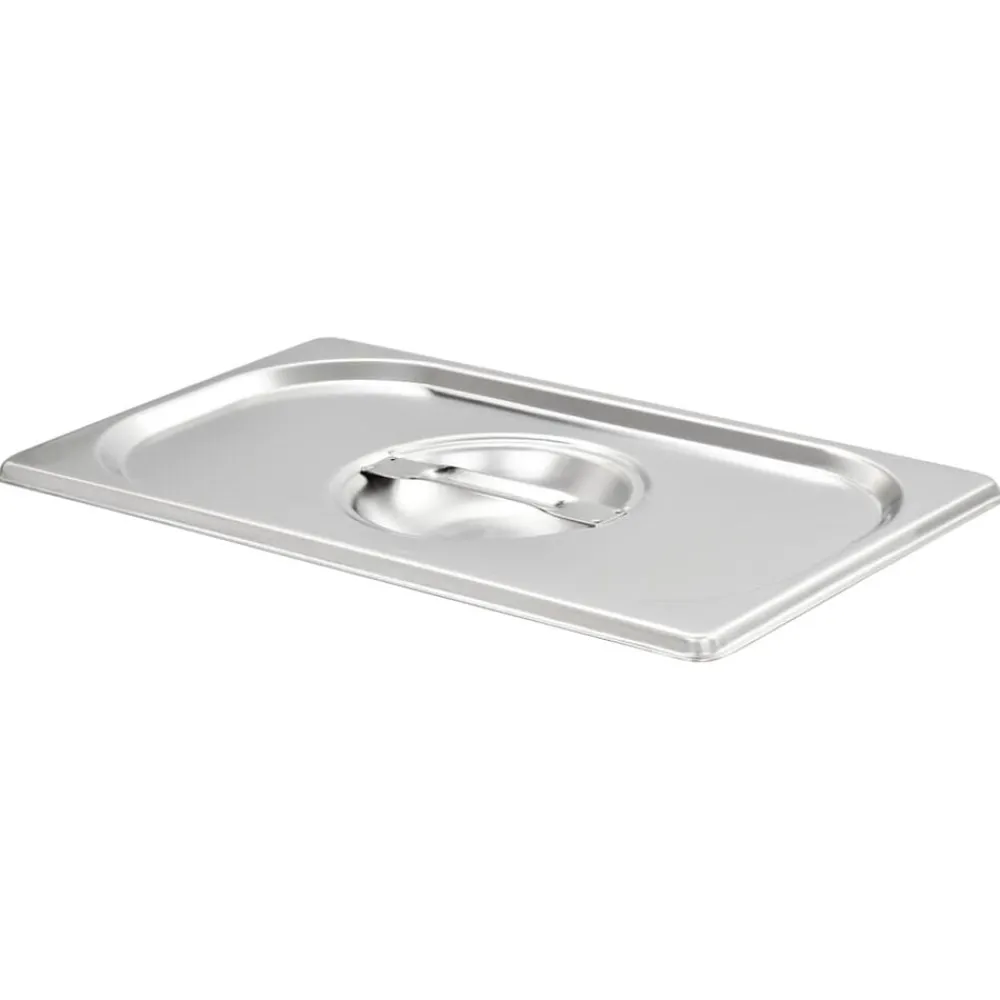 vidaXL Cocina Y Comedor-Tapas para bandejas Gastronorm 1/4 acero inoxidable 4 unidades