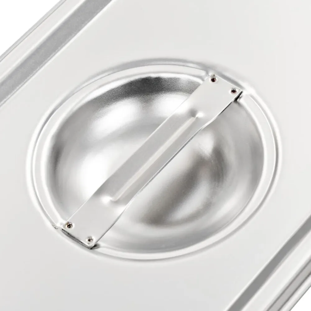 vidaXL Cocina Y Comedor-Tapas para bandejas Gastronorm 1/4 acero inoxidable 4 unidades