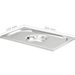 vidaXL Cocina Y Comedor-Tapas para bandejas Gastronorm 1/4 acero inoxidable 4 unidades