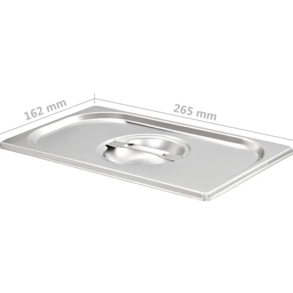 vidaXL Cocina Y Comedor-Tapas para bandejas Gastronorm 1/4 acero inoxidable 4 unidades