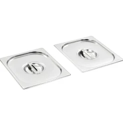 vidaXL Cocina Y Comedor-Tapas para bandejas Gastronorm 1/2 acero inoxidable 2 unidades