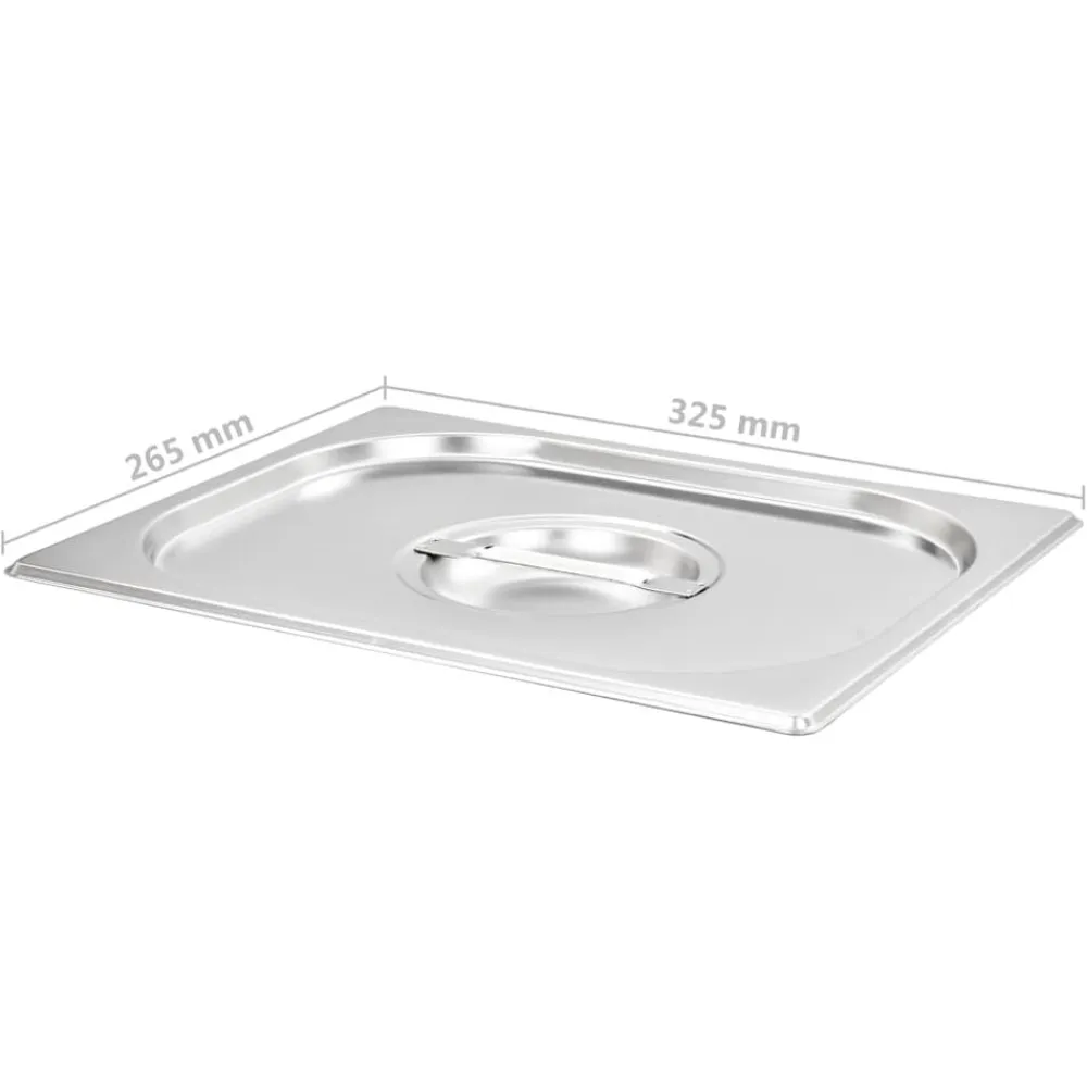 vidaXL Cocina Y Comedor-Tapas para bandejas Gastronorm 1/2 acero inoxidable 2 unidades