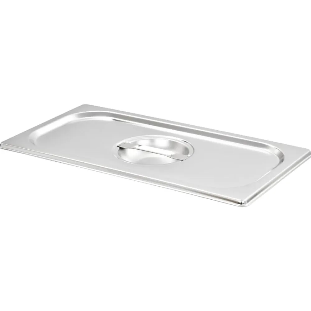 vidaXL Tapas para bandejas Gastronorm 1/3 acero inoxidable 4 unidades Clearance