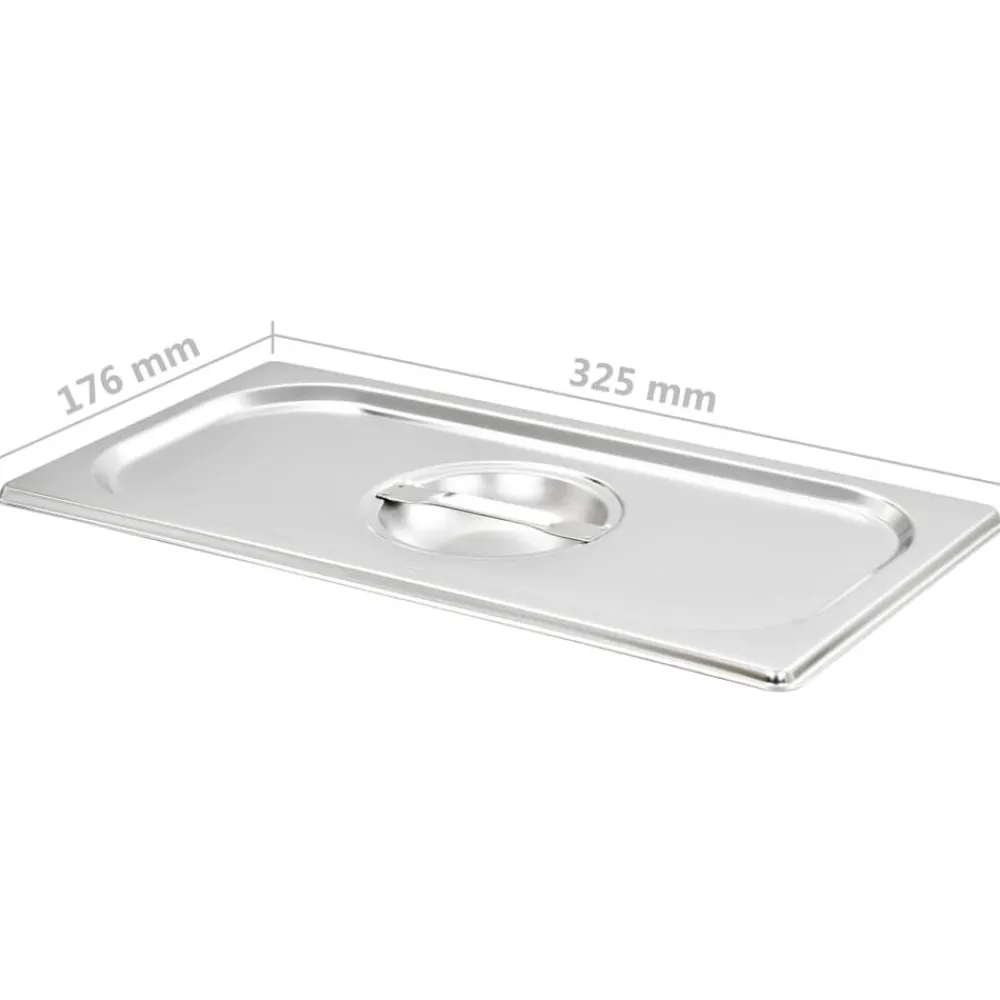 vidaXL Tapas para bandejas Gastronorm 1/3 acero inoxidable 4 unidades Clearance