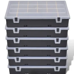 vidaXL Accesorios De Bricolaje-Torre de 6 cajas de herramientas,