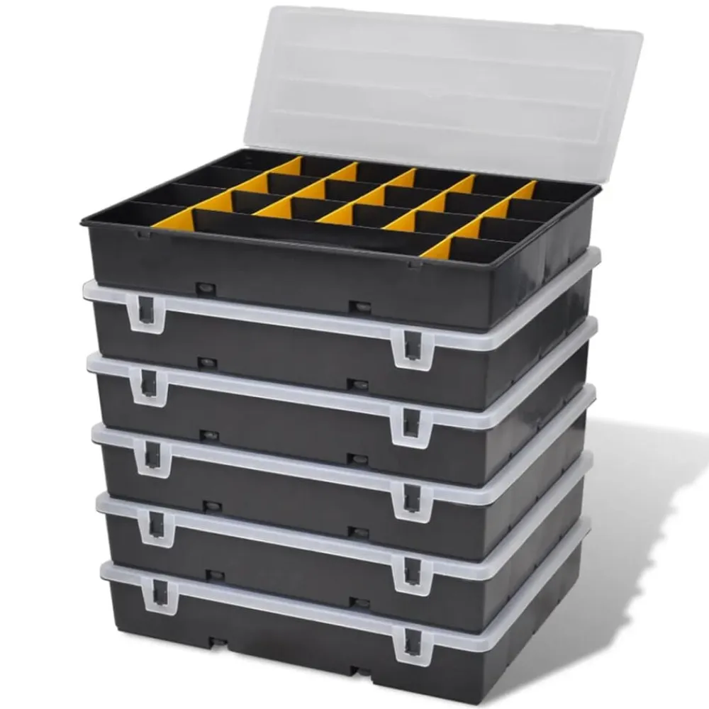 vidaXL Accesorios De Bricolaje-Torre de 6 cajas de herramientas,