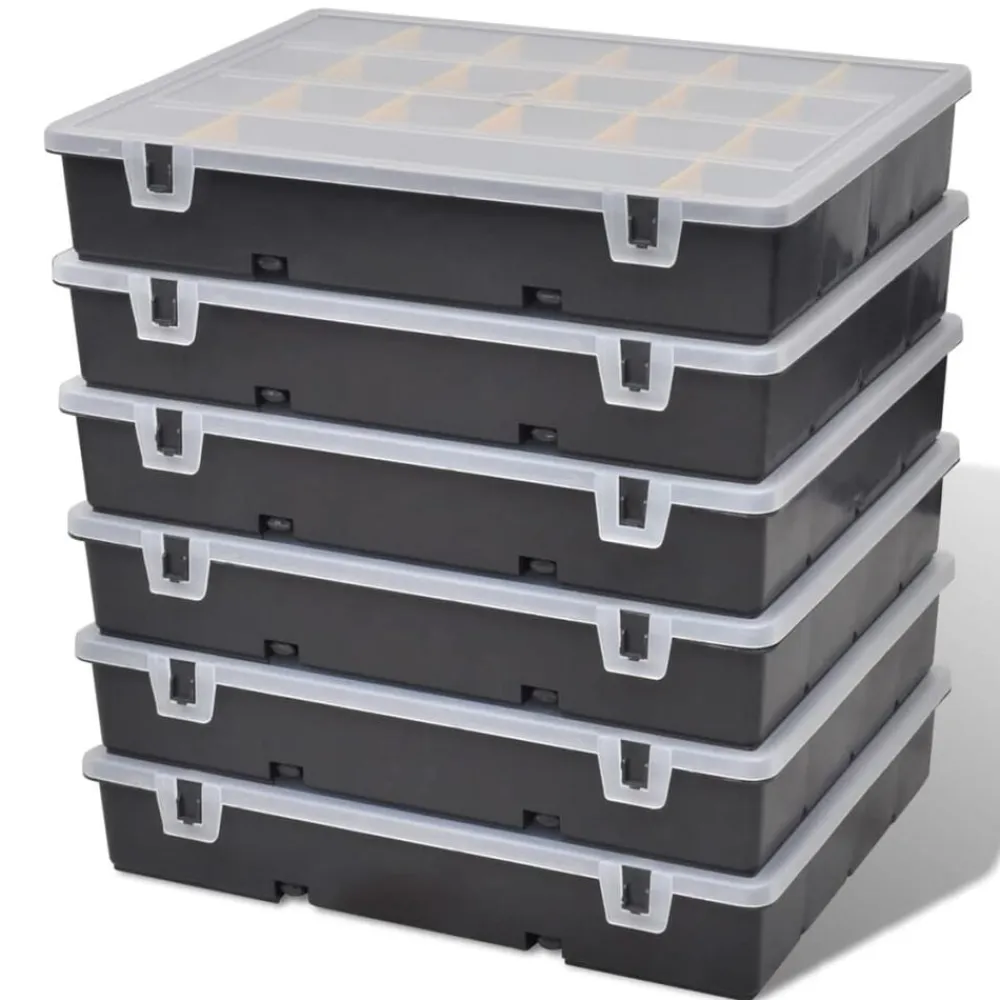 vidaXL Accesorios De Bricolaje-Torre de 6 cajas de herramientas,