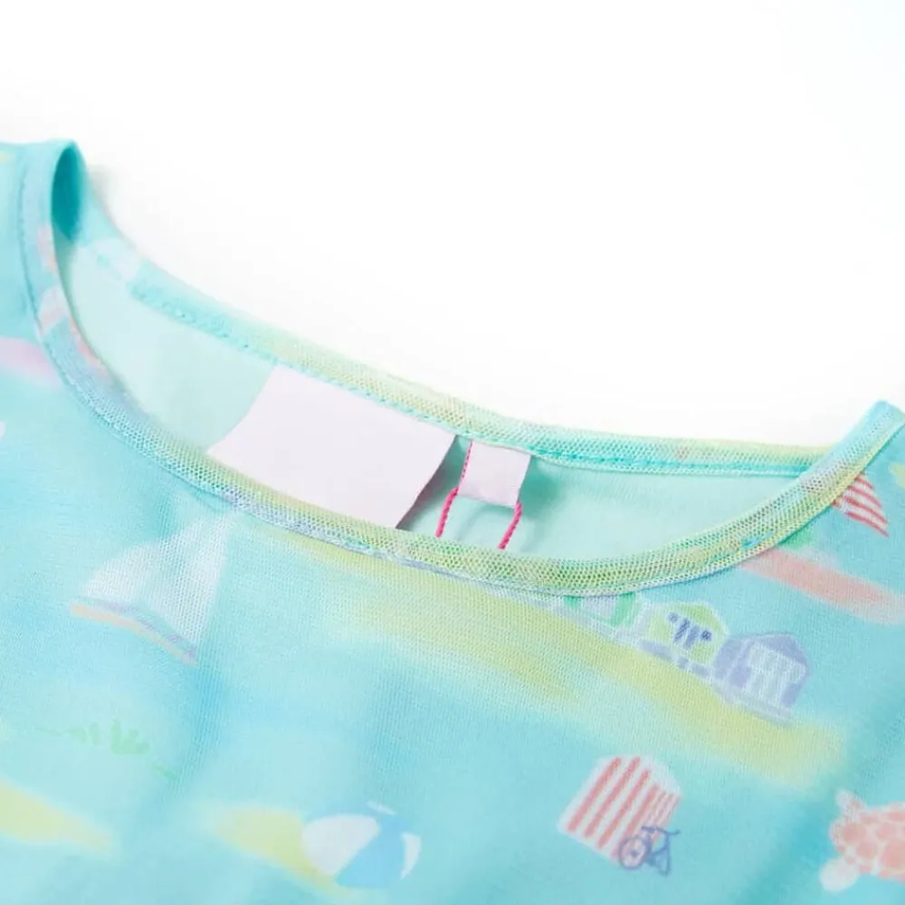 vidaXL Ropa Y Accesorios-Vestido infantil color aguamarina claro 104