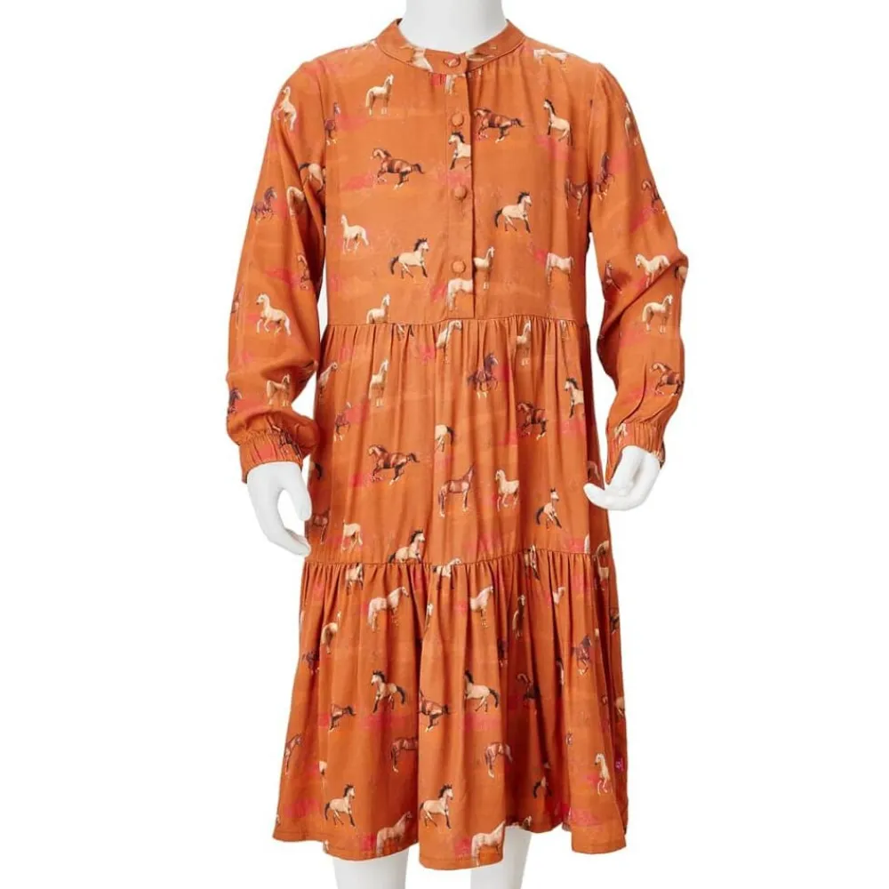 vidaXL Ropa Y Accesorios-Vestido infantil color coñac 104