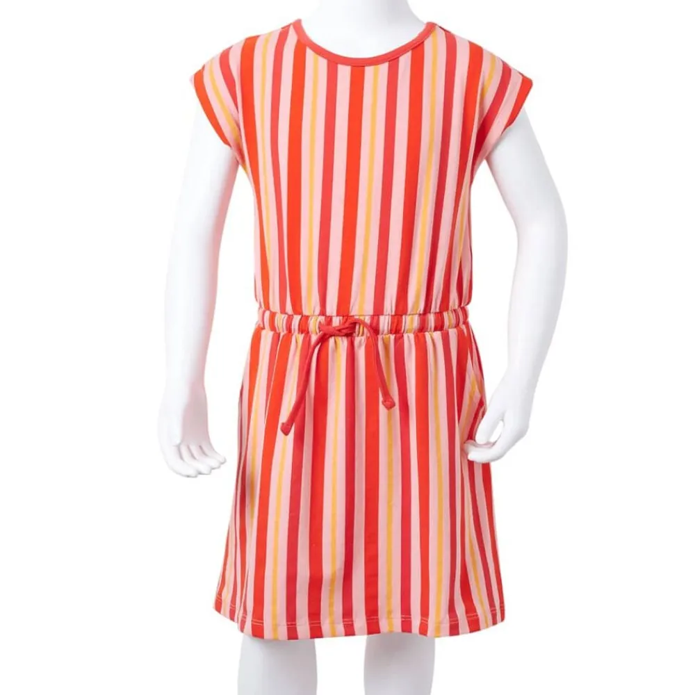 vidaXL Vestido infantil con cordón rosa y rojo 104 Clearance