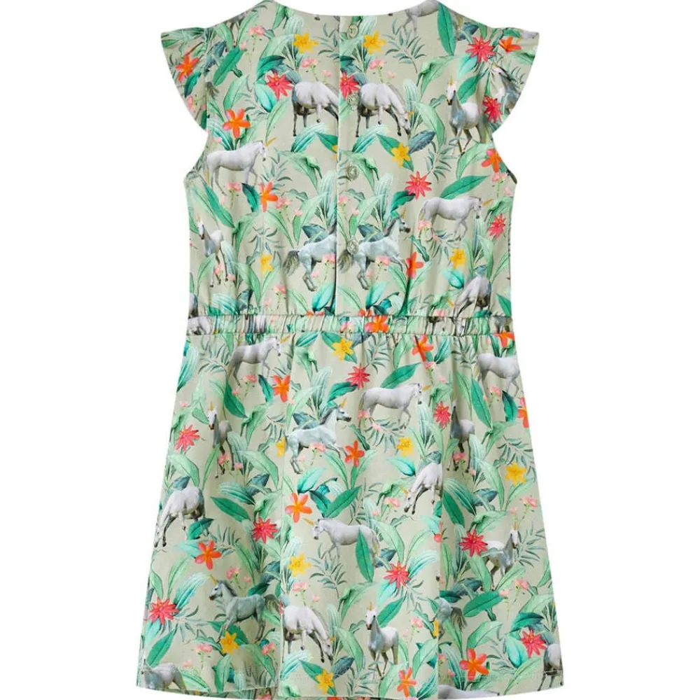 vidaXL Ropa Y Accesorios-Vestido infantil con mangas volantes caqui claro 104