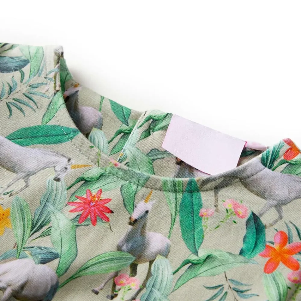 vidaXL Ropa Y Accesorios-Vestido infantil con mangas volantes caqui claro 104