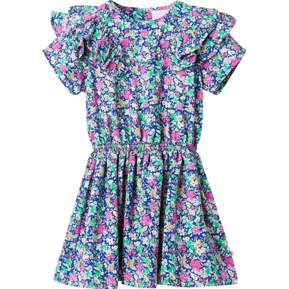 vidaXL Ropa Y Accesorios-Vestido infantil de mangas con volantes azul cobalto 92