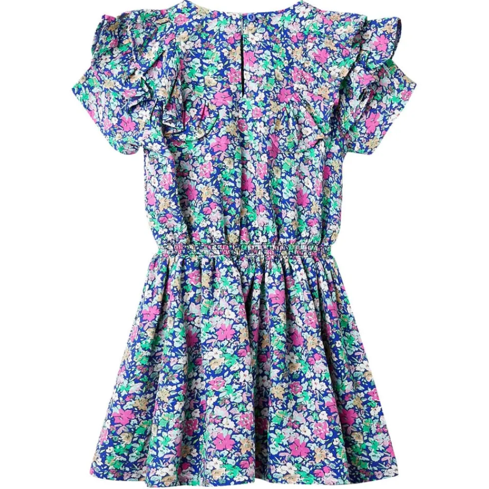 vidaXL Ropa Y Accesorios-Vestido infantil de mangas con volantes azul cobalto 92
