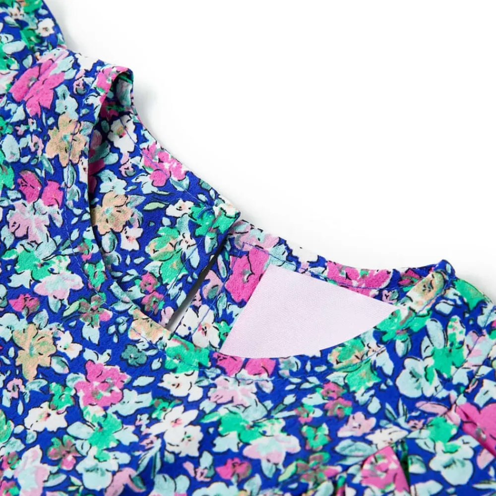 vidaXL Ropa Y Accesorios-Vestido infantil de mangas con volantes azul cobalto 92