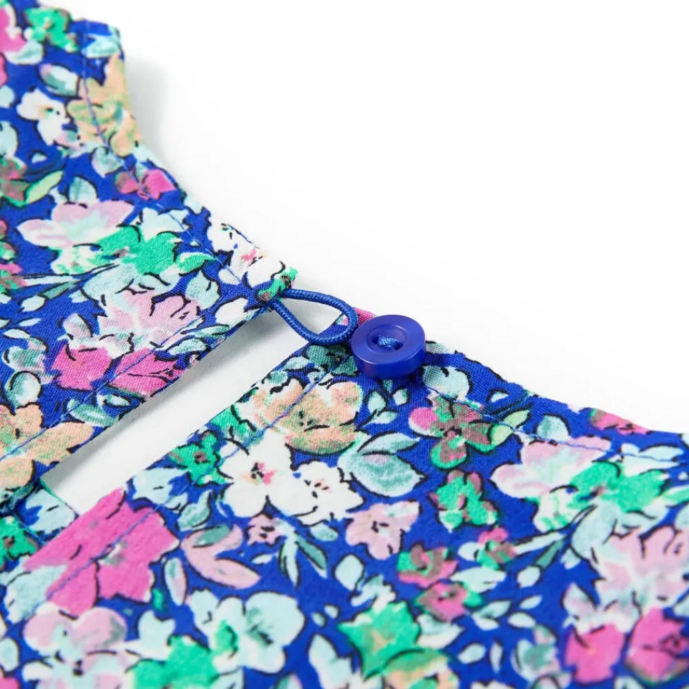 vidaXL Ropa Y Accesorios-Vestido infantil de mangas con volantes azul cobalto 92