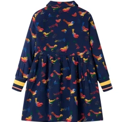 vidaXL Ropa Y Accesorios-Vestido infantil de manga larga azul marino 104