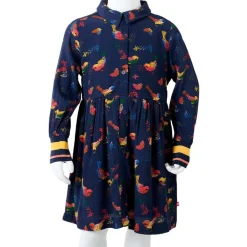 vidaXL Ropa Y Accesorios-Vestido infantil de manga larga azul marino 104