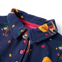 vidaXL Vestido infantil de manga larga cordón azul marino 92 Best