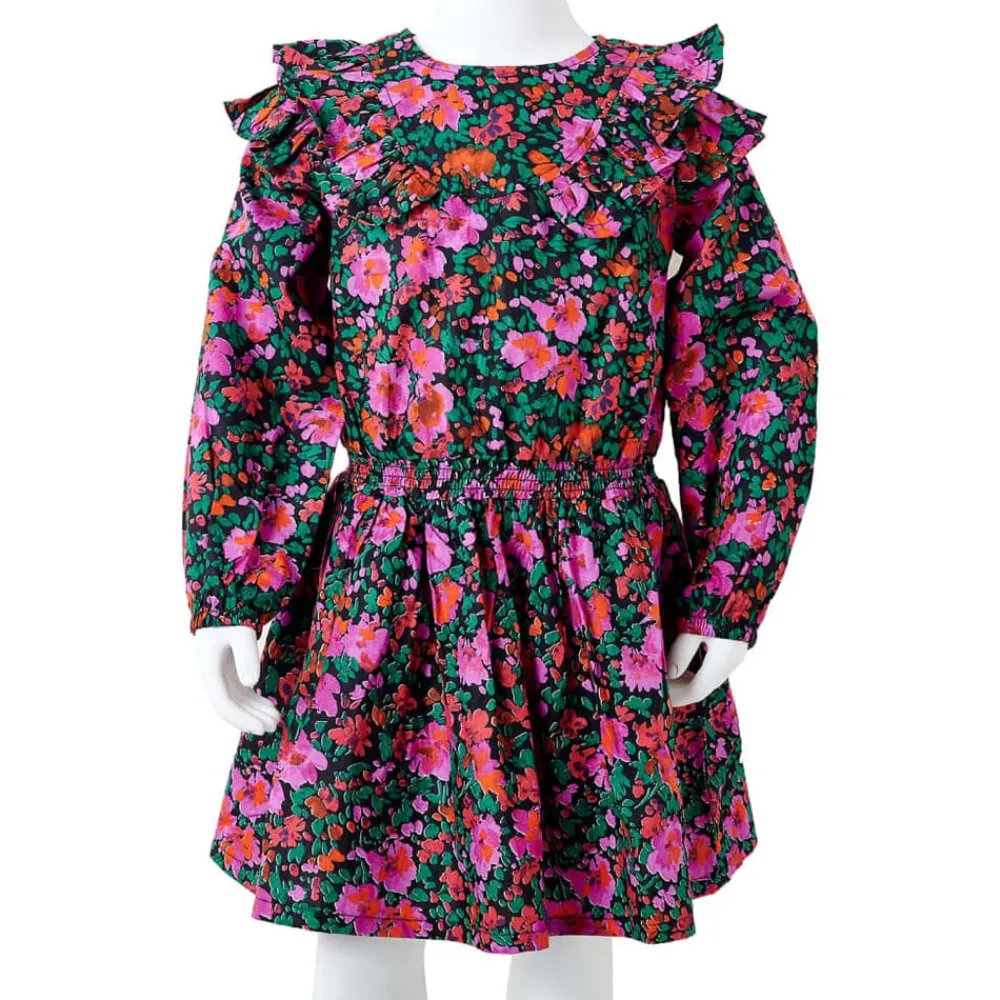 vidaXL Vestido infantil de manga larga rosa chillón 92 Sale