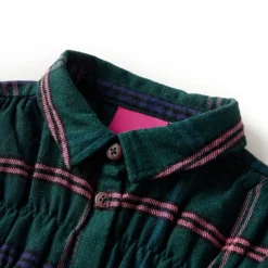 vidaXL Ropa Y Accesorios-Vestido infantil de manga larga y volantes verde oscuro 92