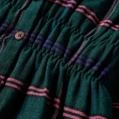 vidaXL Ropa Y Accesorios-Vestido infantil de manga larga y volantes verde oscuro 92