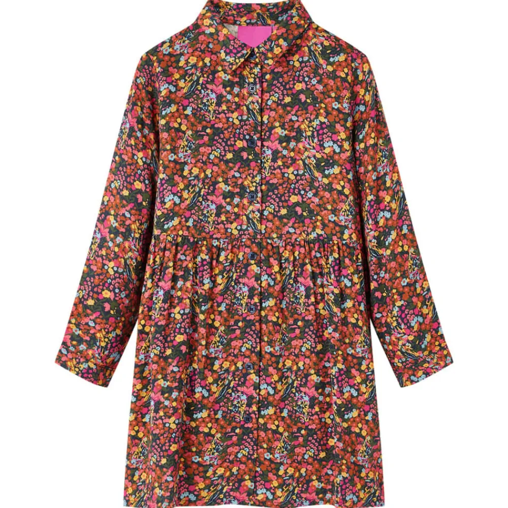 vidaXL Ropa Y Accesorios-Vestido infantil de manga larga multicolor 104