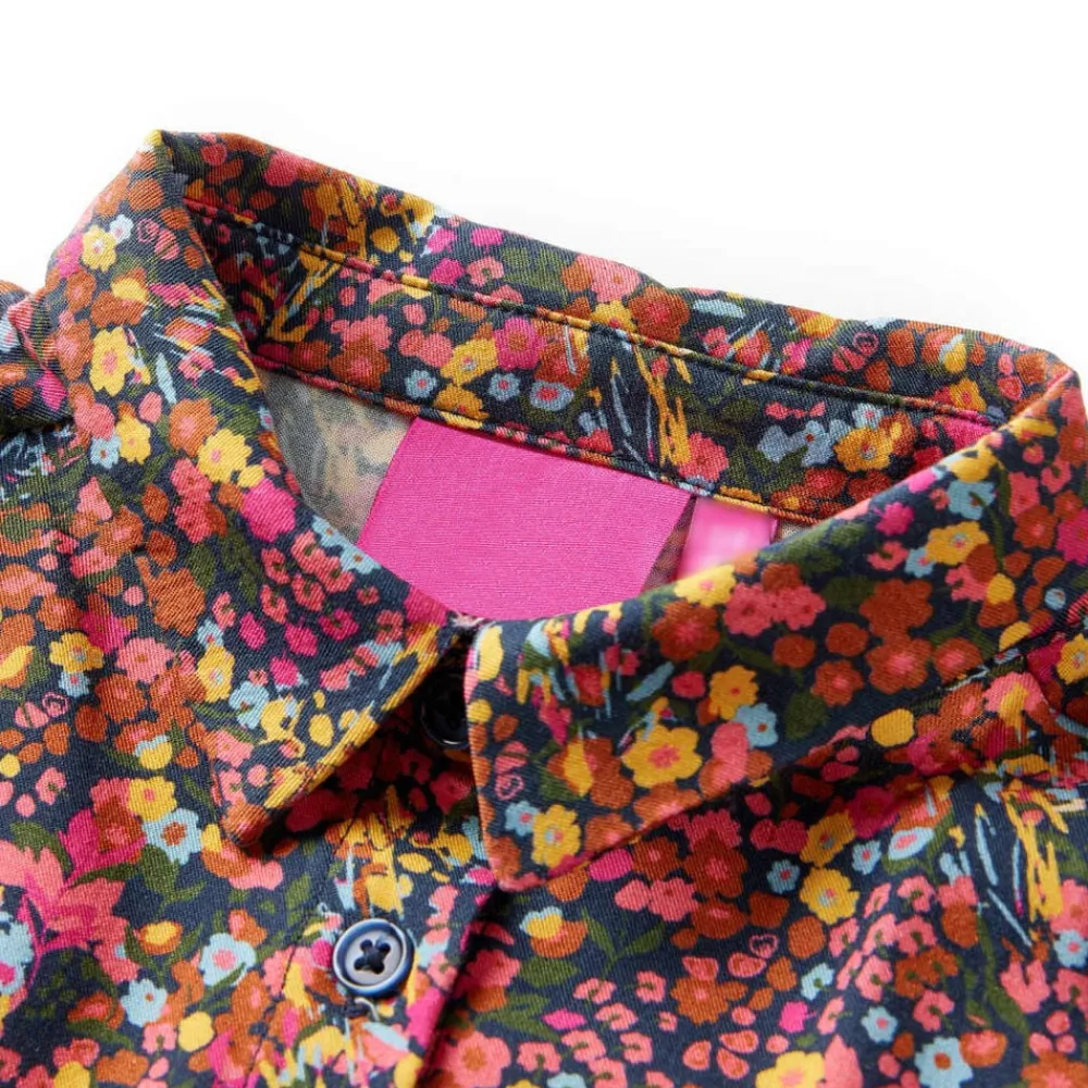 vidaXL Ropa Y Accesorios-Vestido infantil de manga larga multicolor 104