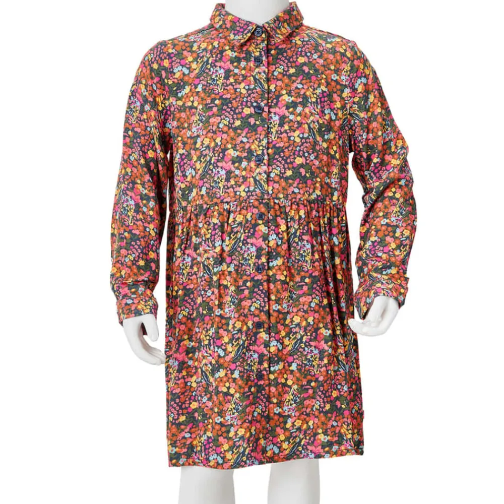 vidaXL Ropa Y Accesorios-Vestido infantil de manga larga multicolor 104