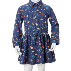 vidaXL Vestido infantil de manga larga azul marino 92 Best