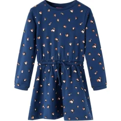 vidaXL Vestido infantil de manga larga azul marino 104 Best