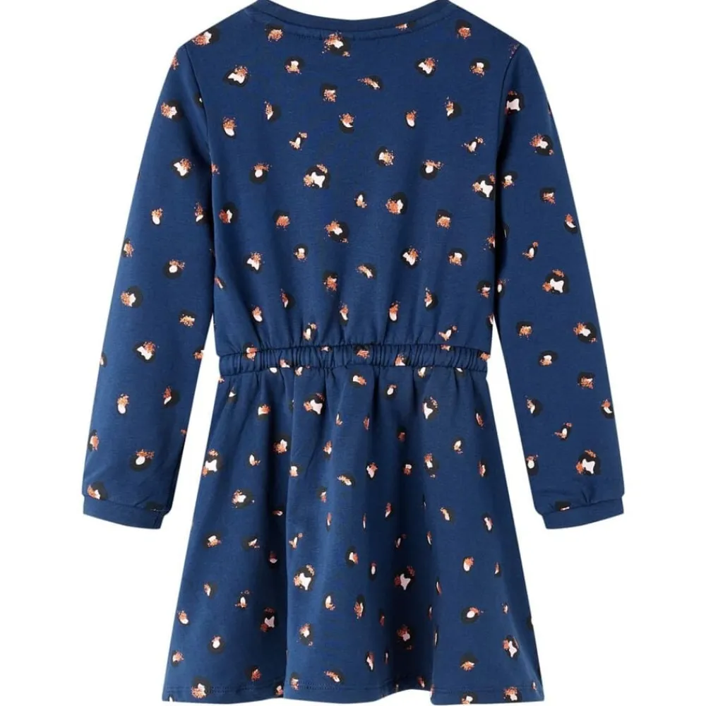 vidaXL Vestido infantil de manga larga azul marino 104 Best