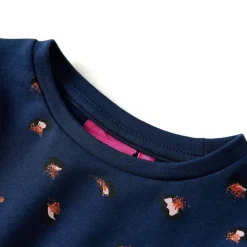 vidaXL Vestido infantil de manga larga azul marino 104 Best